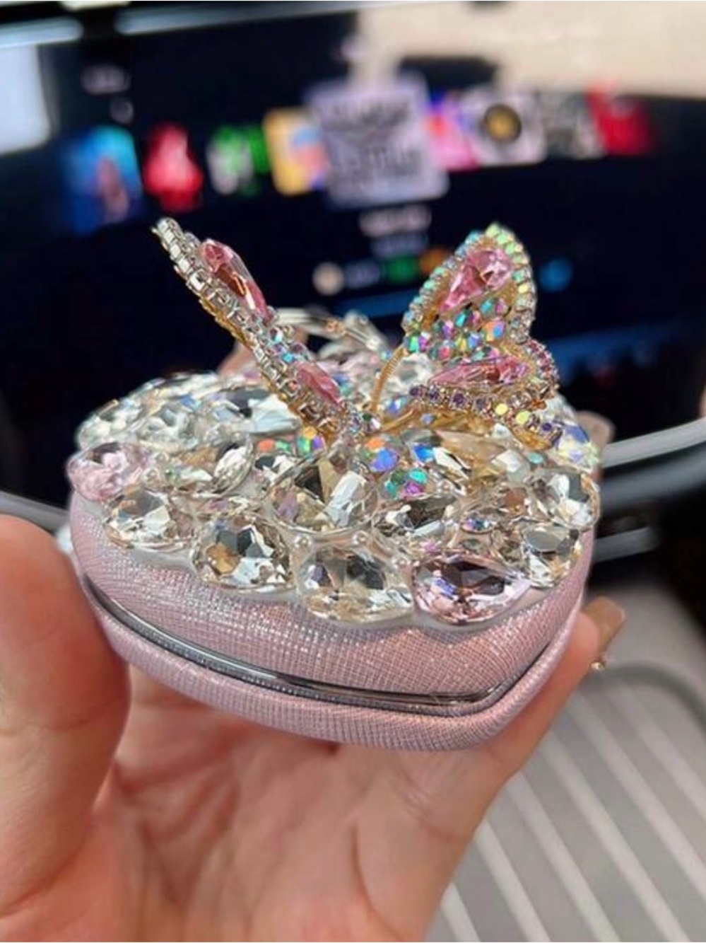 Pink Jeweled Butterfly mirror